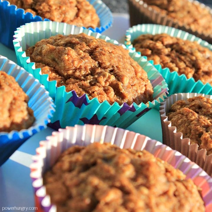 close-up of the top of carrot buckwheat muffins