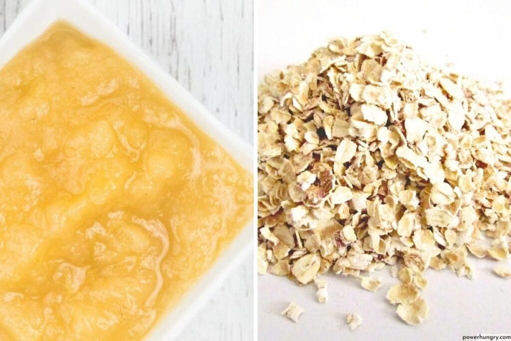 two ingredients for applesauce oat cookies