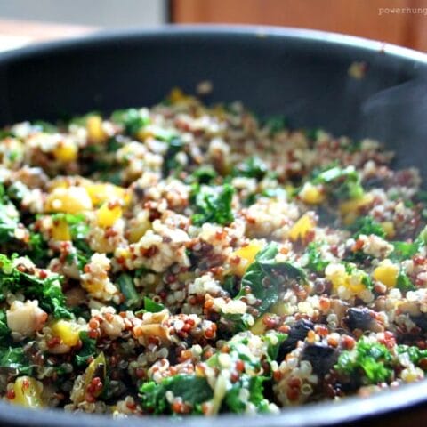 Quinoa, Kale & Mushroom Skillet Supper {vegan}