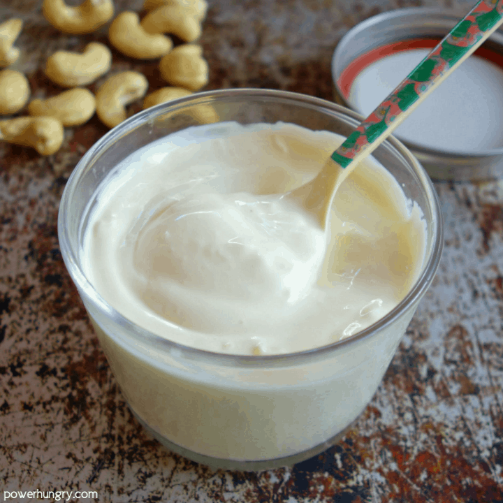Easy Cashew Mayonnaise {vegan, Paleo, oil-free, 4 ingredients}