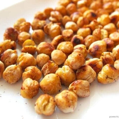 Oil-Free Crispy Roasted Chickpeas {Easy, High-Protein}