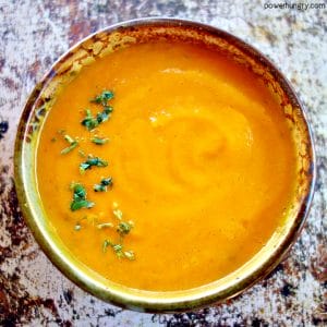 3-Ingredient Carrot Lentil Soup (V, GF, oil-free)