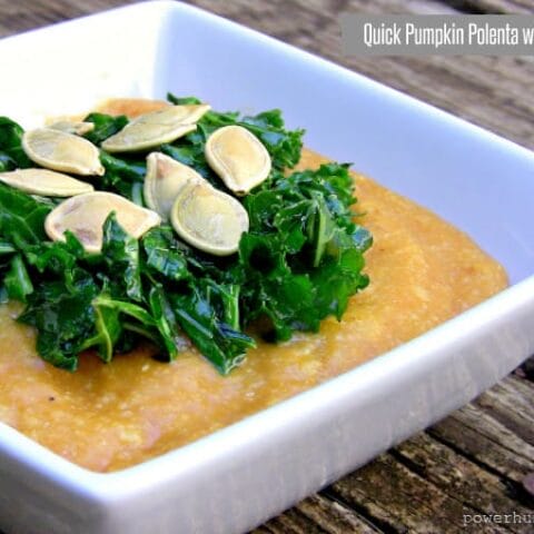 Quick Pumpkin Polenta with Kale {Vegan, Gluten-Free}