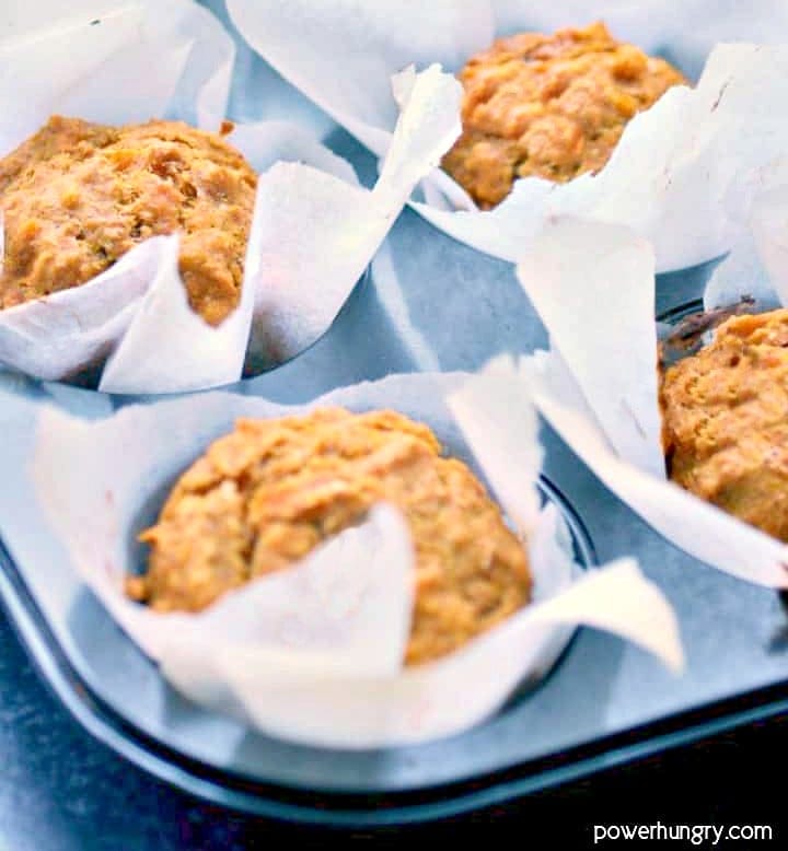 coconut flour pumpkin muffins in a muffin tin