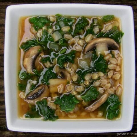 Fast & Hearty Kale, Barley and Miso Soup
