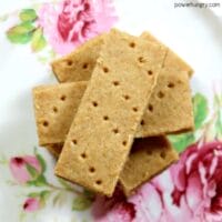 vegan oat shortbread on a china plate