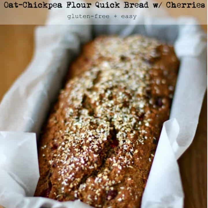 Oat-Chickpea Flour Quick Bread with Cherries