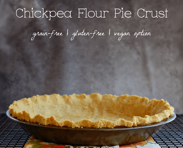 Baked chickpe flour pie crust on a black cooling rack