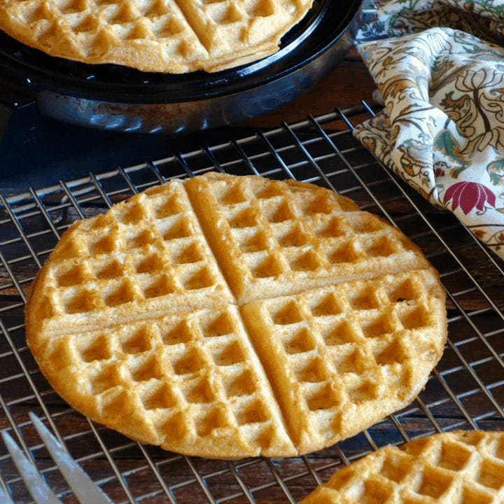 3-Ingredient Chickpea Flour Waffles (V, GF, Grain-Free, OIl-Free Option)