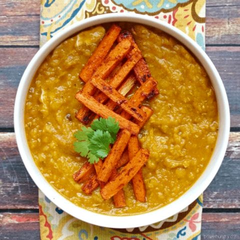 Moroccan Lentils & Roasted Carrots {vegan, high-protein}
