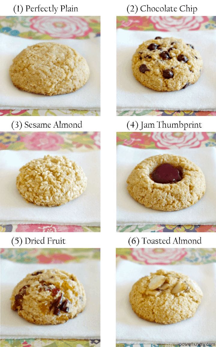 Variations for 3-ingredient almond flour cookies that are vegan, paleo and keto