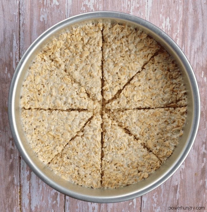 soaked oat bread batter, scored into 8 scone-shape pieces