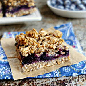 5-Ingredient Blueberry Oat Breakfast Bars {vegan, oil-free}