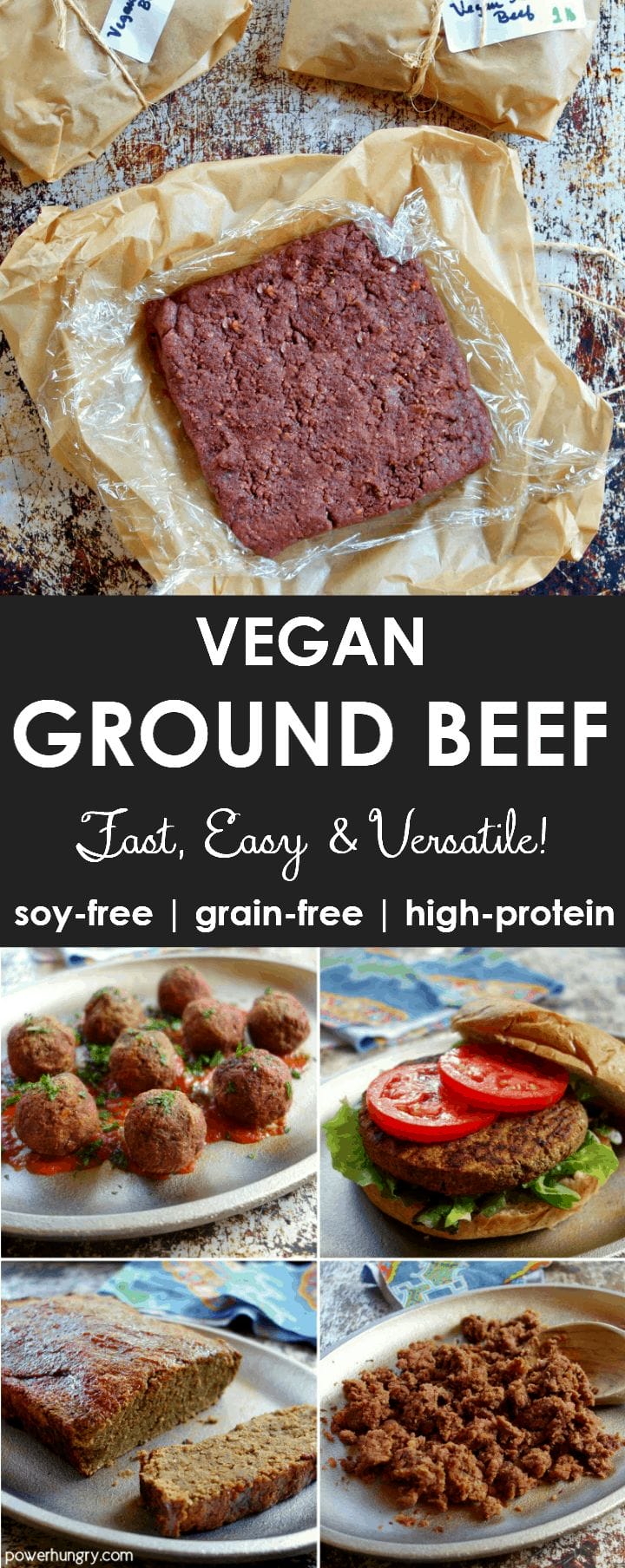 Easy DIY vegan ground beef that is grain-free