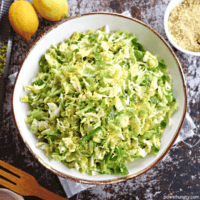 Lemony Brussels Sprouts Salad {3 ingredients, Vegan}