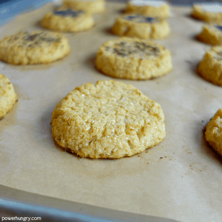 Freshly baked grain-free and vegan cauliflower biscuits made with 4 ingredients