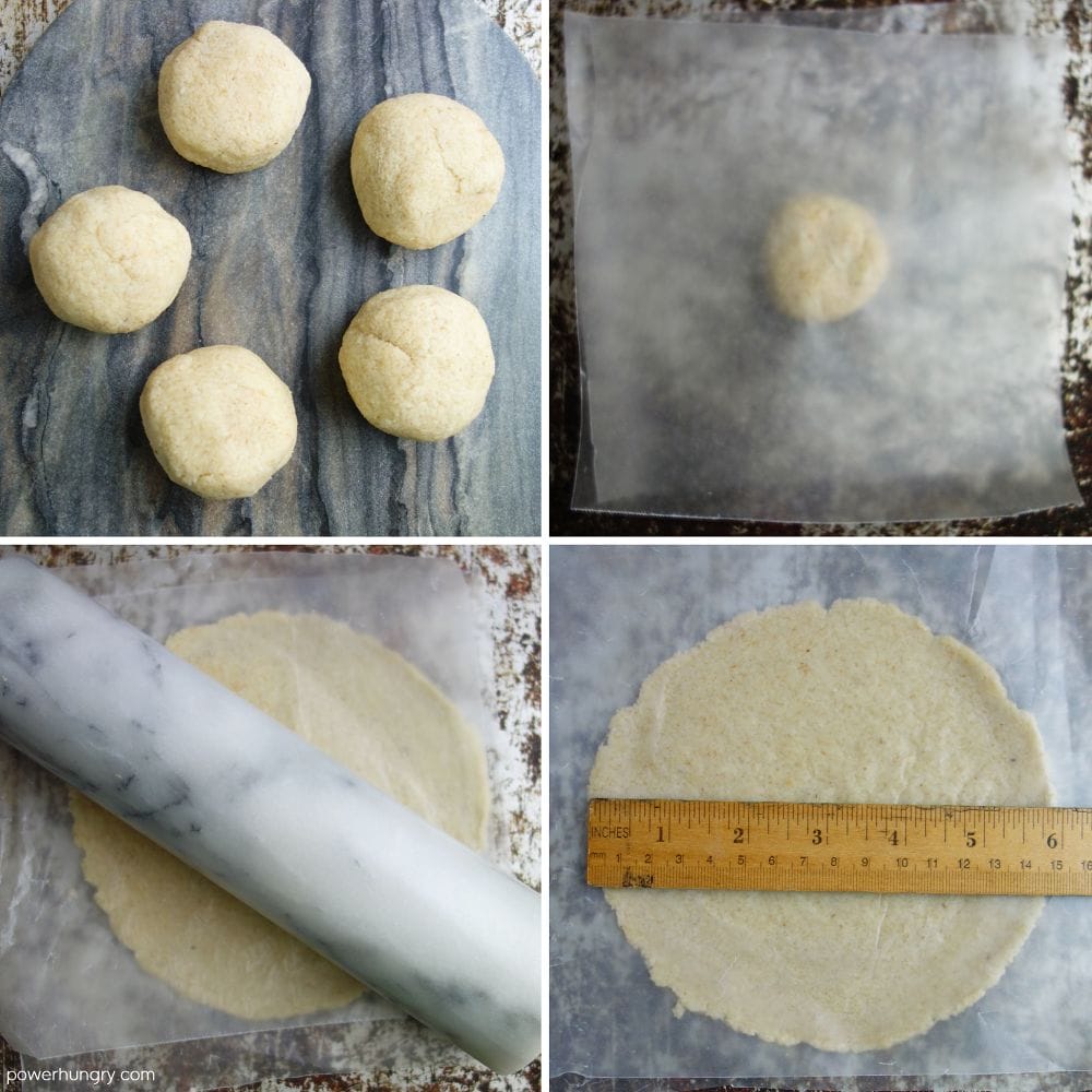 4photo collage for shaping and rolling tortillas