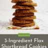 stack of flax shortbread cookies on a colorful napkin