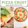 collage of buckwheat flour pizza crust photos