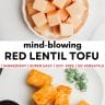 pinterest banner with red lentil recipe photos