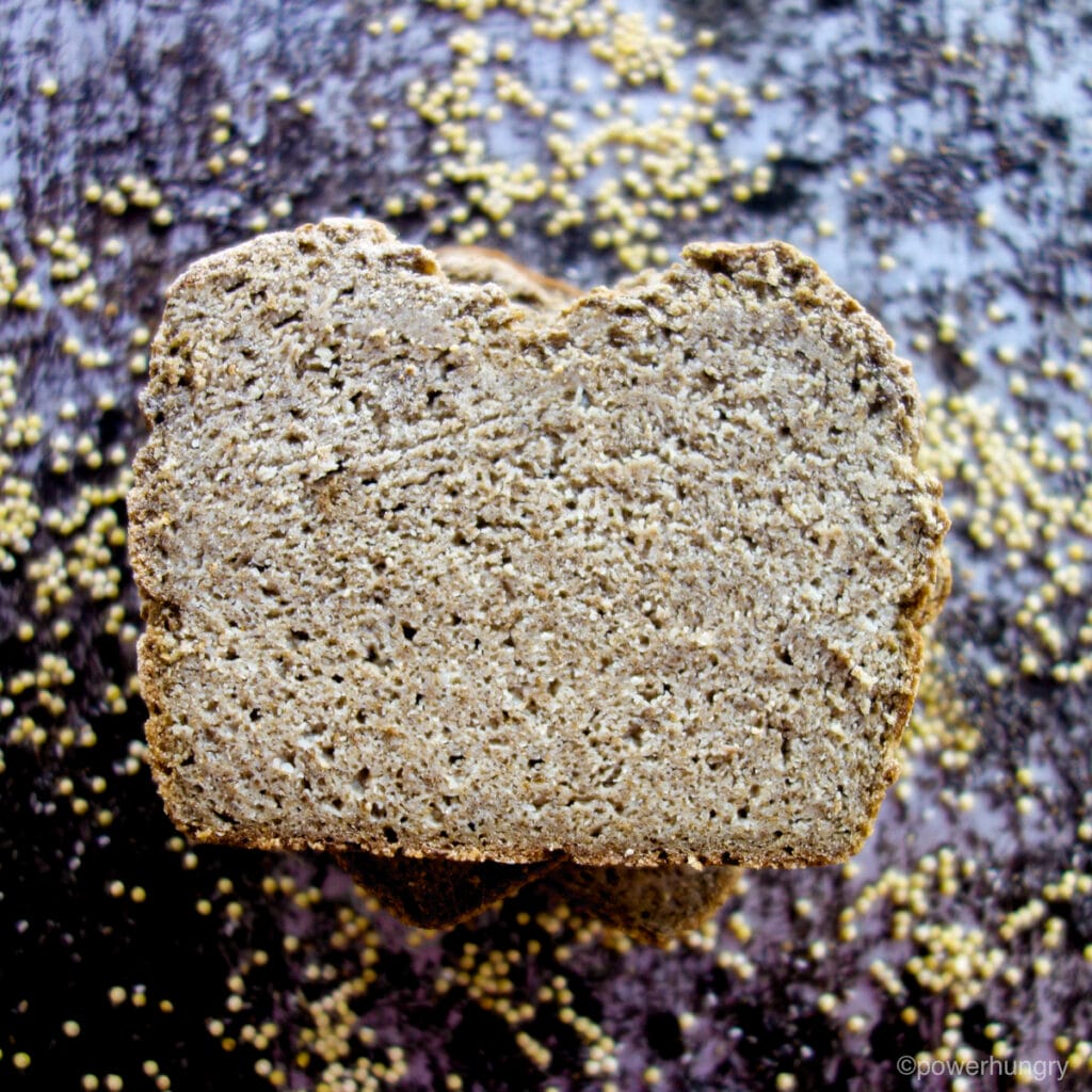 overhead shot of millet chia bread