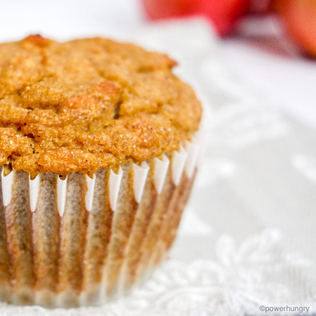 close-up of an applesauce muffin