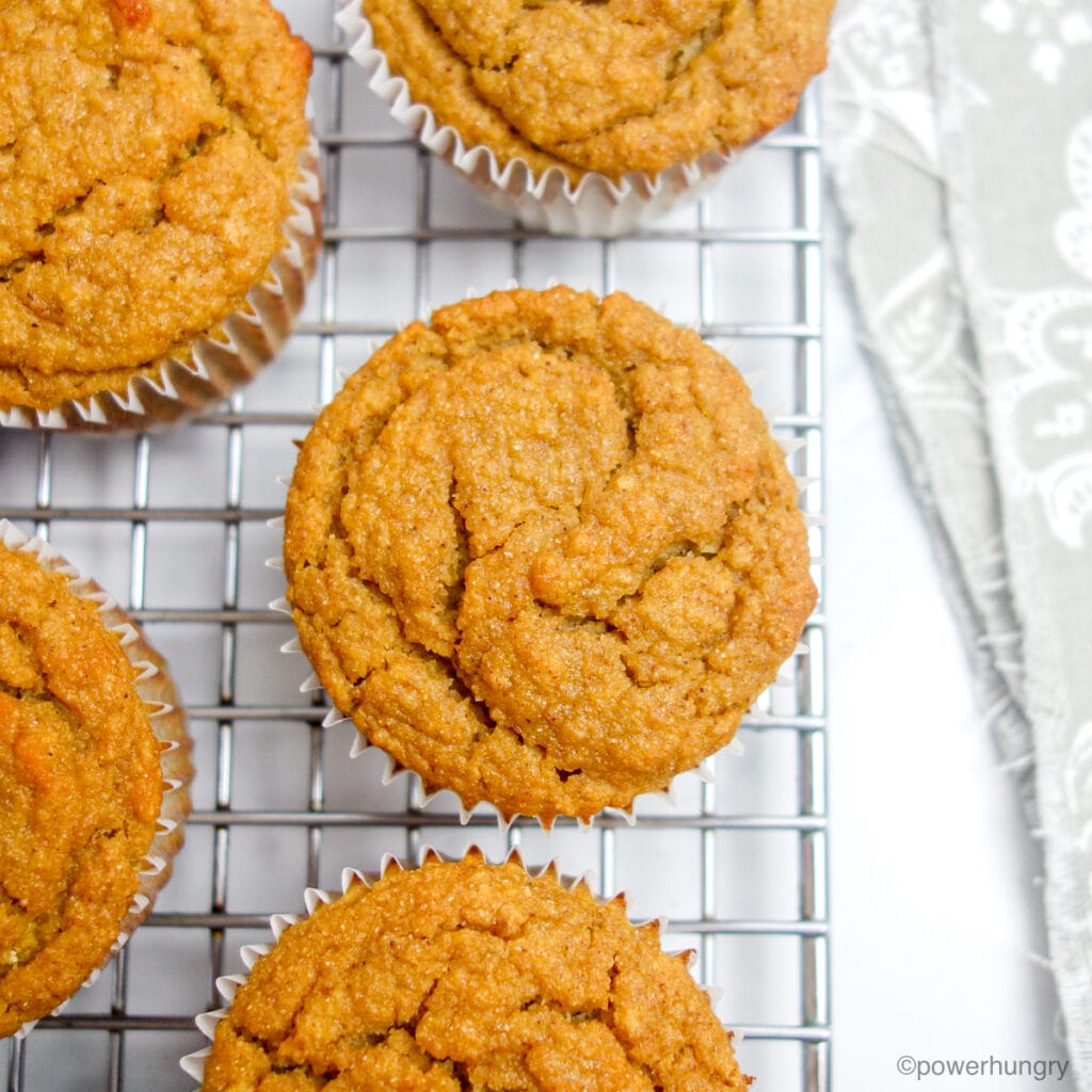applesauce muffins on a cooling rack