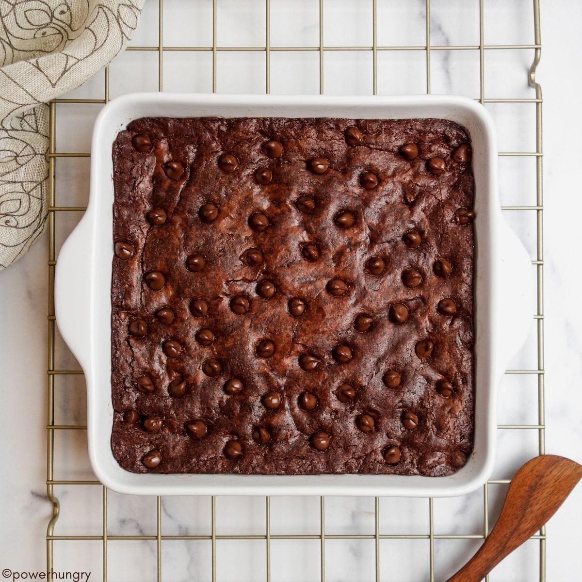 overhead shot of oat flour brownies